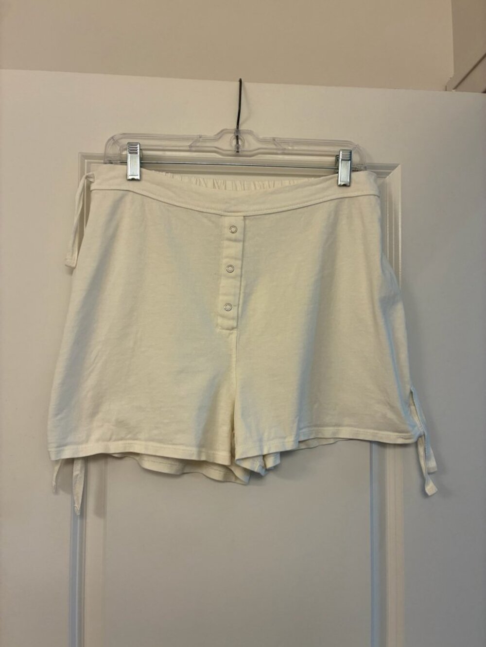FREE PEOPLE Intimately Side Tie Lounge Shorts Beige Women's Size Medium